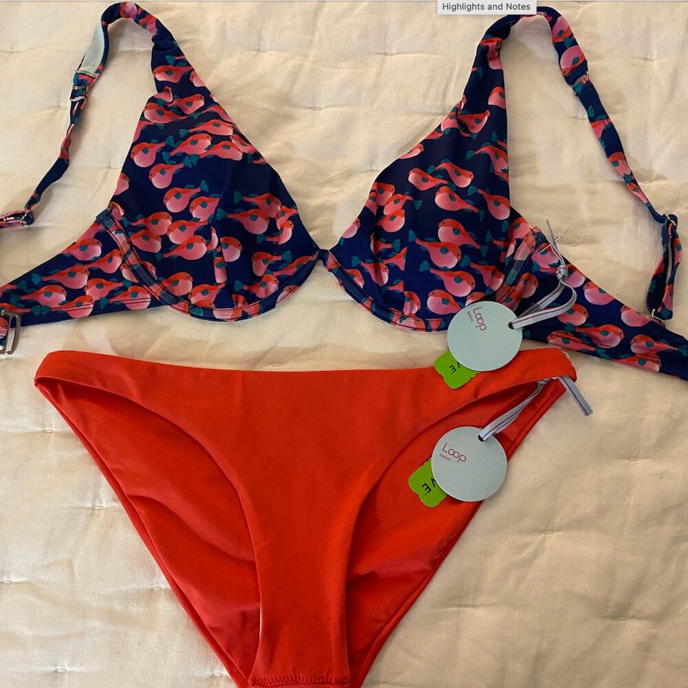 Loop plunge bikini set